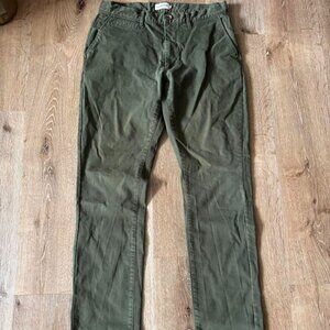 Taylor Stitch Olive Slim Flat Foundation Pants Size 33